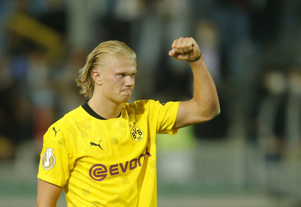 Erling Haaland scorede tre gange i pokalkampen mod SV Wehen