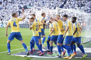 Brøndbys Tobias Børkeeiet har udlignet mod FC København.