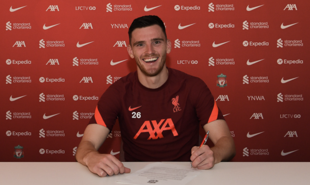 Andy Robertson har skrevet under på en ny kontrakt i Liverpool