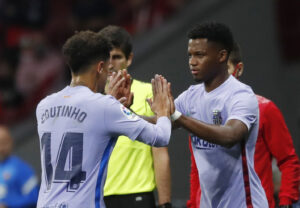 Ansu Fati og Philipe Coutinho