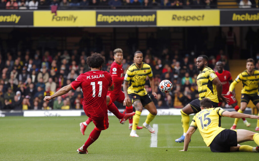 Mohamed Salah tangerer Didier Drogbas rekord efter Liverpools 5-0 sejr over Watford i Premier League