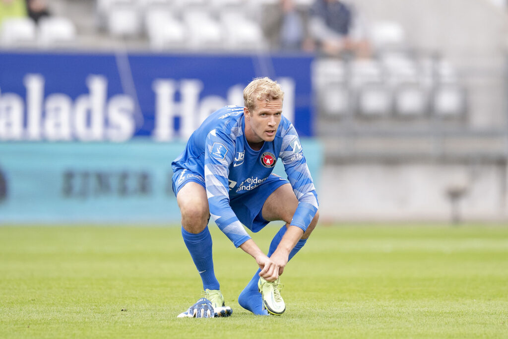 Jonas Lössl i målet for FC Midtjylland