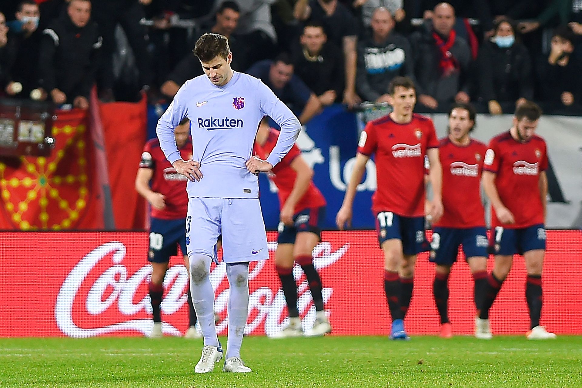 Barcelona-kulturbærer efter remis: Vi er i en kritisk situation Gerard Pique og Barcelona måtte nøjes med uafgjort ude mod Osasuna søndag. Foto: Ander Gillenea/AFP/Ritzau Scanpix