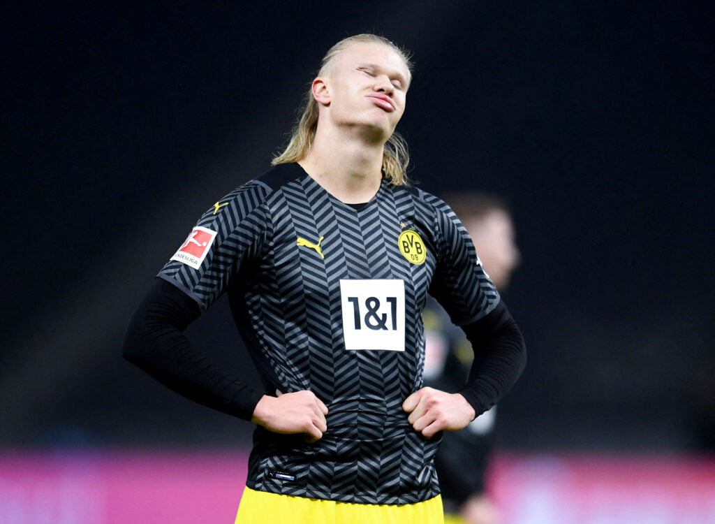 Erling Haaland i aktion for Dortmund