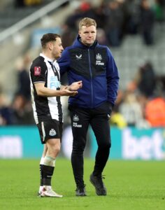 Eddie Howe har fået en svær start på sin tid som Newcastles manager. Han synes, at lørdagens præstation var ok.