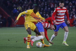 Ousmane Dembele i Barca-trøjen