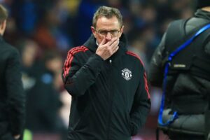 Manchester Uniteds tyske manager, Ralf Rangnick, fortæller, at det uafgjorte resultat imod Aston Villa i Premier League føles som et nederlag.