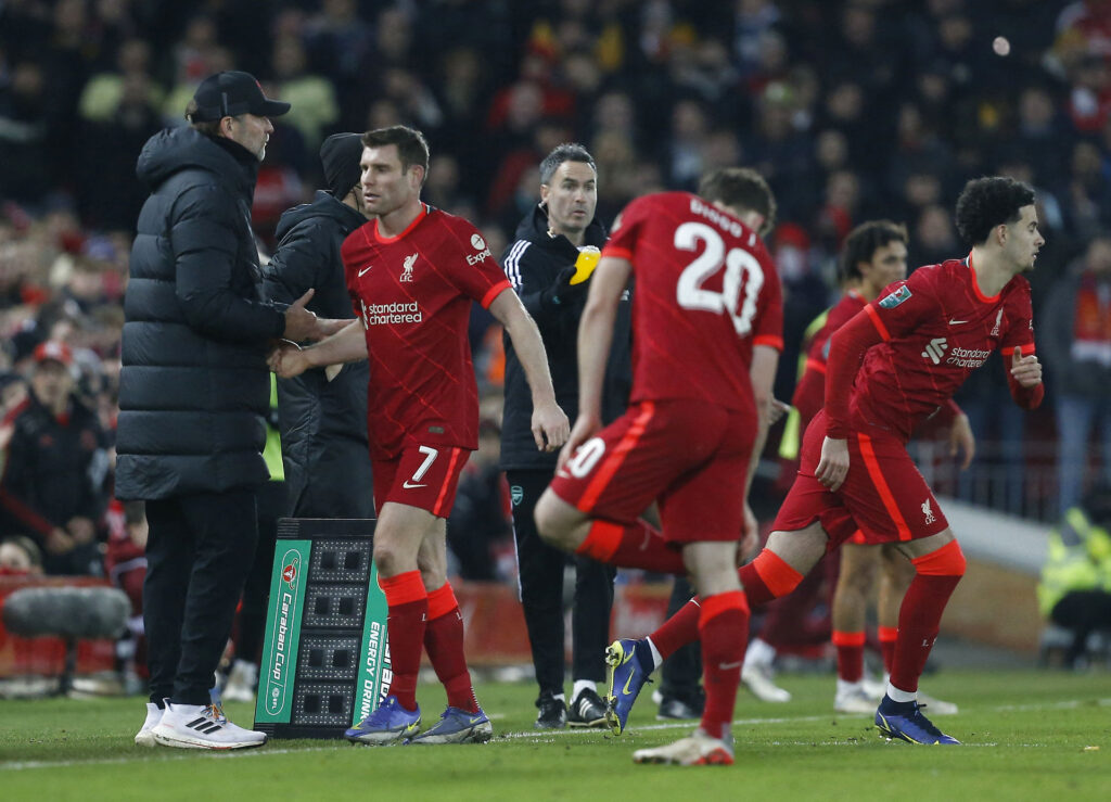 James Milner har nu opnået 800 kampe i sin karriere, efter han blev skiftet ind i Champions League-opgøret mellem Liverpool og Inter.