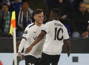 Vito Hammershøy-Mistrati scorede på King Power Stadium, men det var langt fra nok for Randers FC