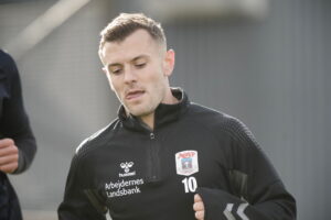 Jack Wilshere trænede mandag for første gang med sine nye holdkammerater i AGF