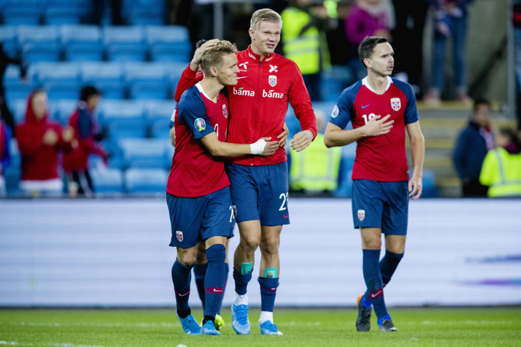 Erling Haaaland Martin Ødegaard Norge Slovakiet