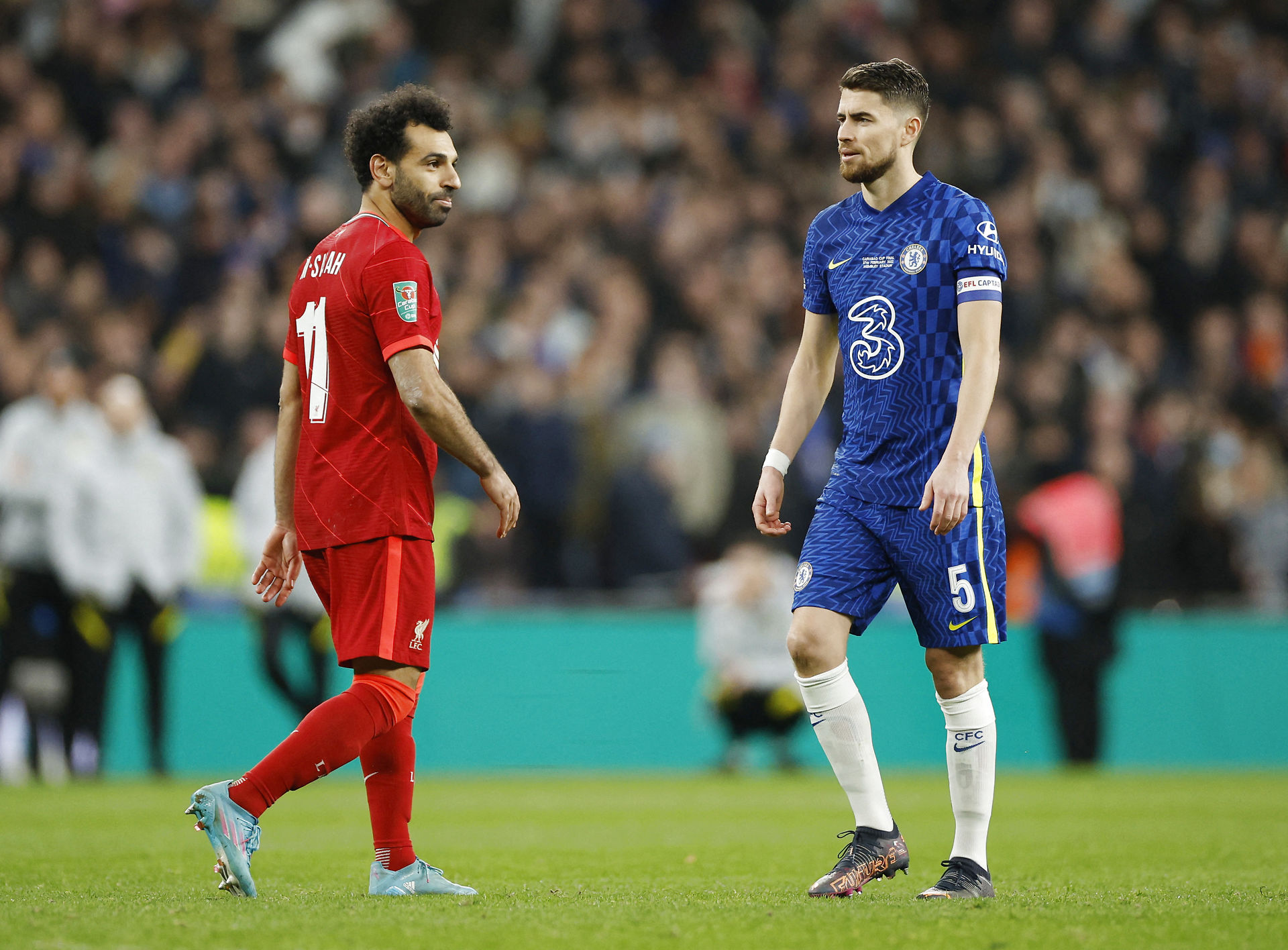 Jorginho i forbindelse med straffesparkskonkurrence: Det sagde Salah til mig Foto: John Sibley/Reuters/Ritzau Scanpix