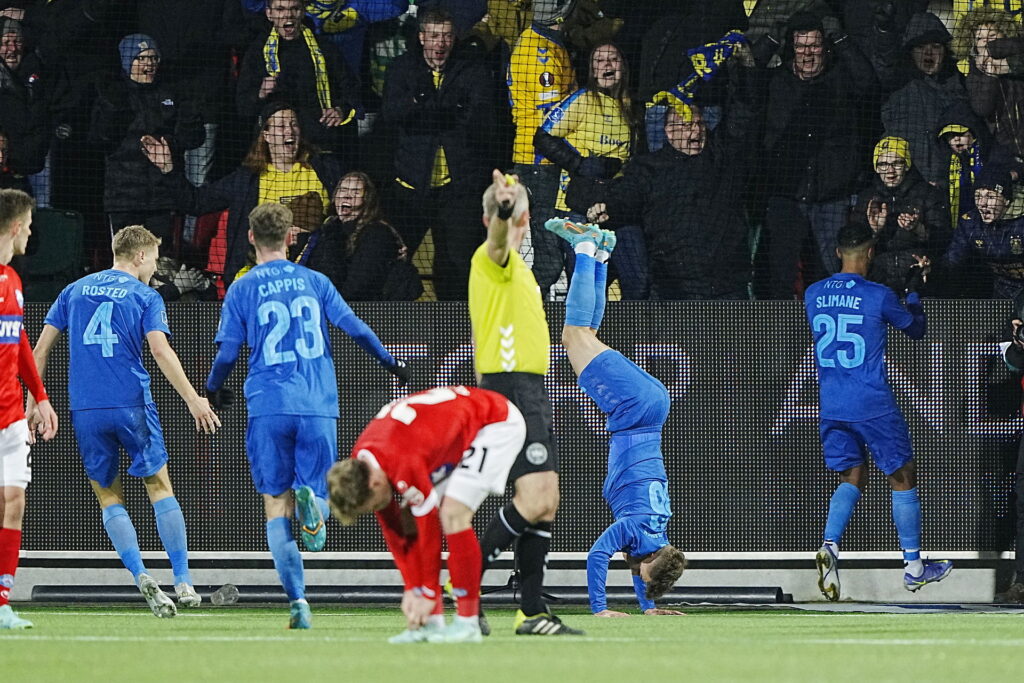 Mathias Kvistgaarden slog flik flak efter at have afgjort kampen for Brøndby IF