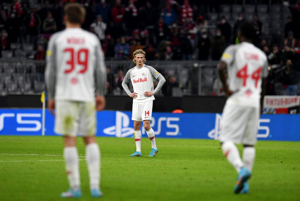 Maurits Kjærgaard scorede et drømmemål mod Bayern München i Champions League.