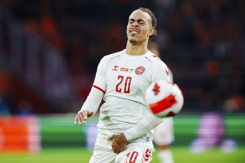 Yussuf Poulsen blev skadet på det danske landshold, men han er snart klar til at indtage bænken i RB Leipzig.