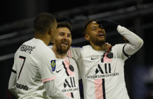 Messi, Neymar og Mbappé tryllede endnu en gang, da PSG storsejrede i Ligue 1.