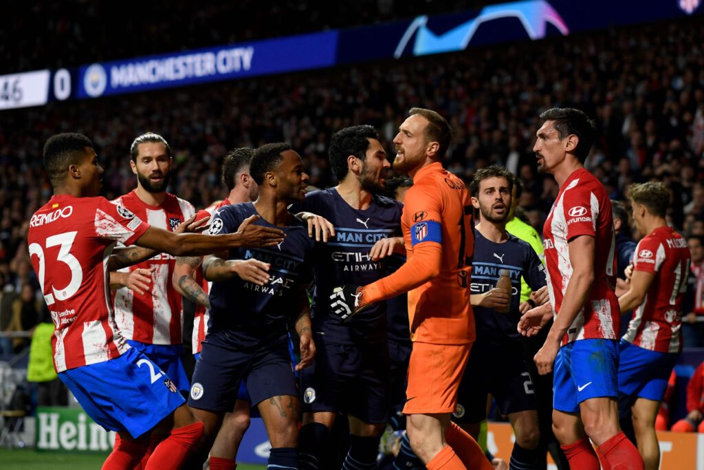 Manchester City Atletico Madrid Champions League tumult slåskamp spillertunnel