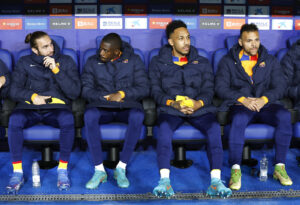 Óscar Mingueza Ousmane Dembélé Pierre-Emerick Aubameyang Martin Braithwaite FC Barcelona Barca LaLiga