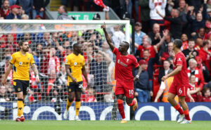 Sadio Mané har udlignet for Liverpool mod Wolverhampton