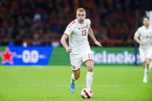 Rasmus Nissen Kristensen i aktion for Danmark