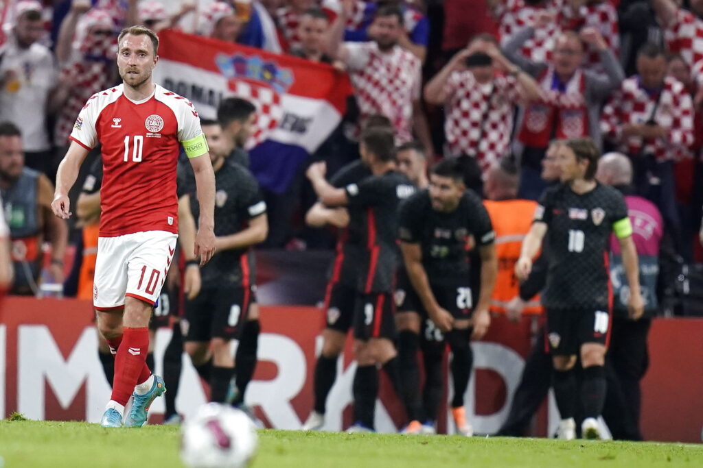 Anfører Christian Eriksen og Danmark tabte med 1-0 til Kroatien