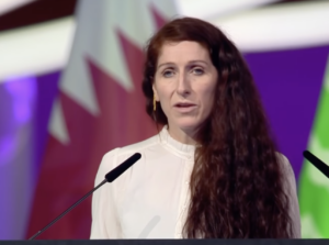 Lise Klaveness holder tale til FIFA's kongres