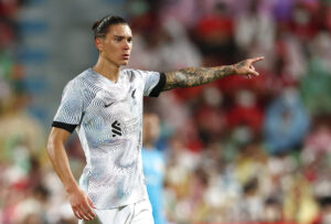 Darwin Nunez i sin første kamp for Liverpool