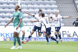 Sigurd Haugen scorede søndag for AGF og nyder sit makkerskab med Patrick Mortensen