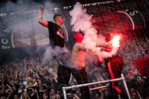 FCM fans hærværk, FC Midtjylland, FCM-Benfica, Cepheus Park.