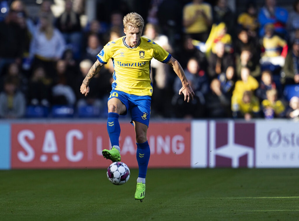 Brøndbys Daniel Wass i aktion under superligakampen mellem Brøndby og Lyngby på Brøndby Stadion
