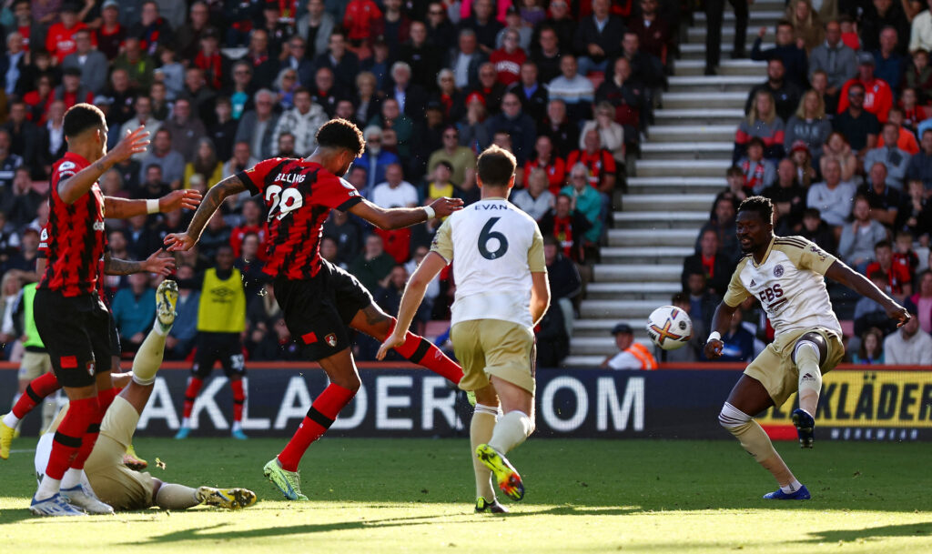 Phillip Billing scorede for Bournemouth imod Leicester i Premier League.