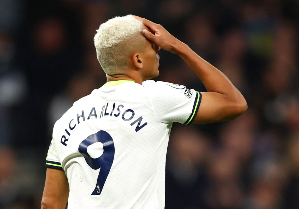 Richarlison frygter at misse VM efter at være blevet skiftet ud for Tottenham Hotspur