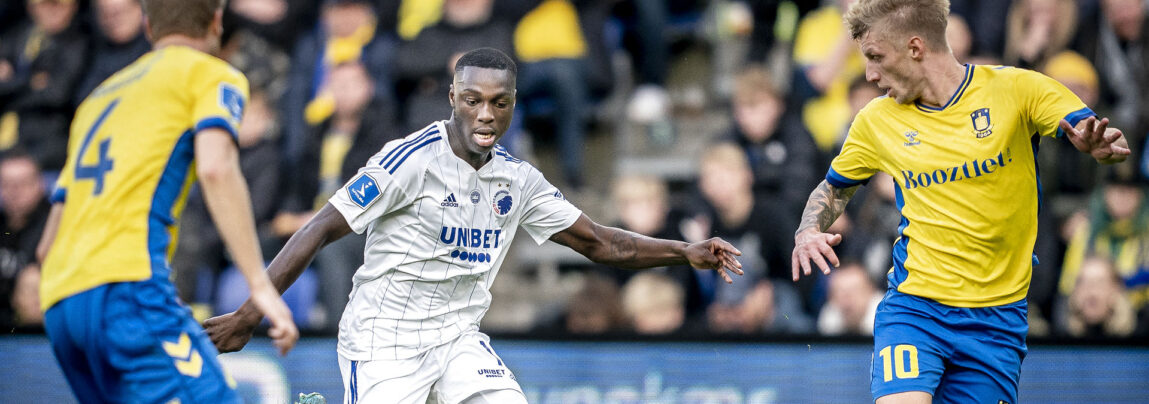 Mohamed Daramy i aktion for F.C. København i Superligaen mod Brøndby IF