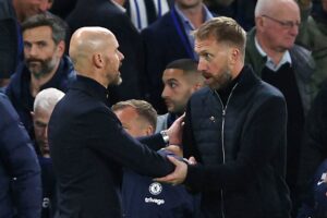 Både Graham Potter og Errik ten Hag tager afstand fra homofobiske tilråb