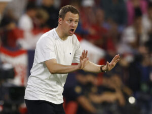 Jacob Neestrup var ikke tilfreds med den manglende skarphed efter F.C. København tabte 3-0 til Sevilla i Champions League.