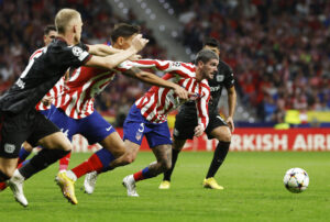 Atletico Madrid spiller Champions League-kamp imod Bayer Leverkusen.