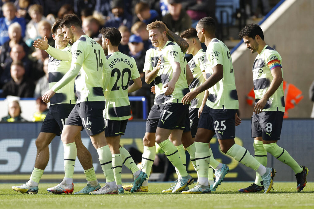 Leicester-Manchester City højdepunkter, highlights Premier League, Kevin De Bruyne frisparksmål.