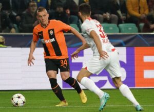 Shakhtar spiller imod Leipzig i Champions League.