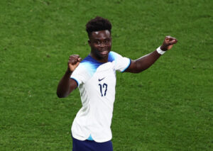 Bukayo Saka scorede to mål for England mod Iran. VM 2022 i Qatar.