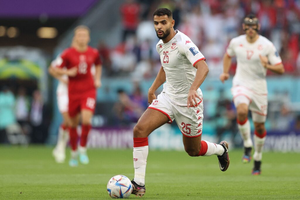 Anis Ben Slimane Tunesien mod Danmark. VM 2022 i Qatar.