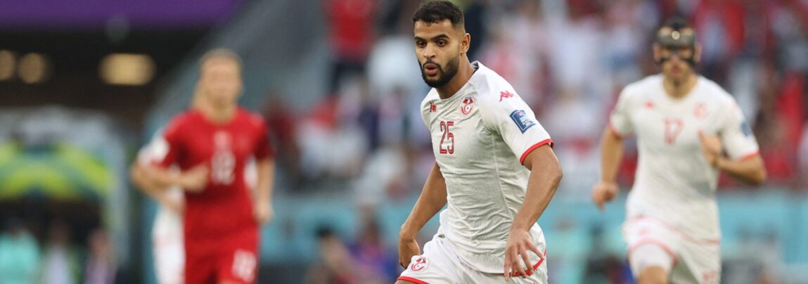 Anis Ben Slimane Tunesien mod Danmark. VM 2022 i Qatar.