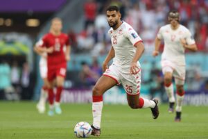 Anis Ben Slimane Tunesien mod Danmark. VM 2022 i Qatar.