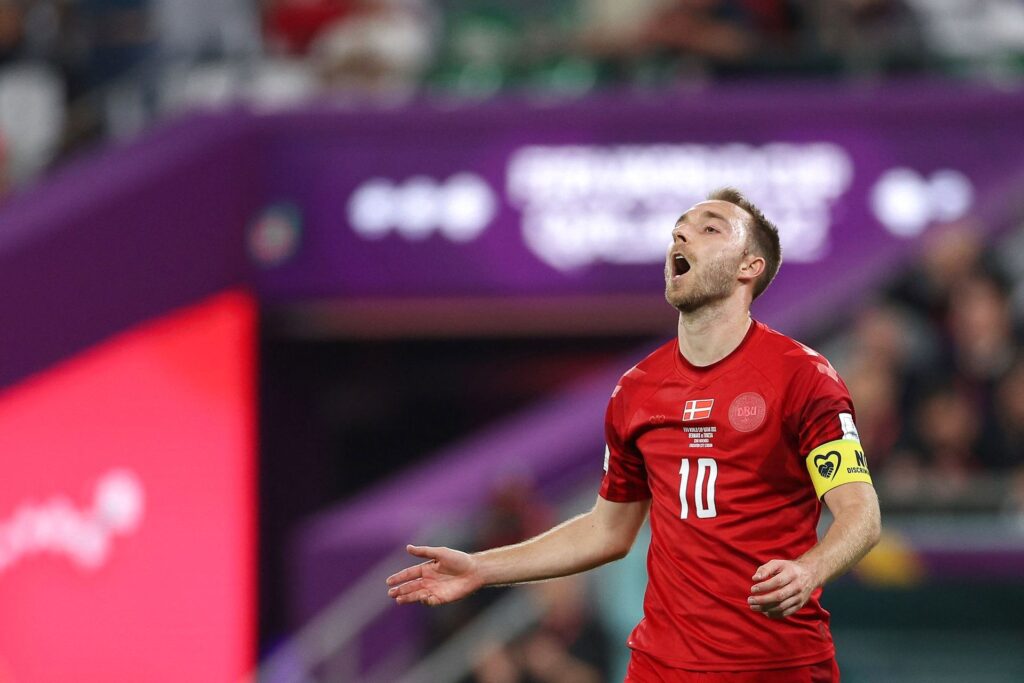 Christian Eriksens reaktion efter Danmark spillede 0-0 med Tunesien ved åbningskampen ved VM i Qatar 2022.