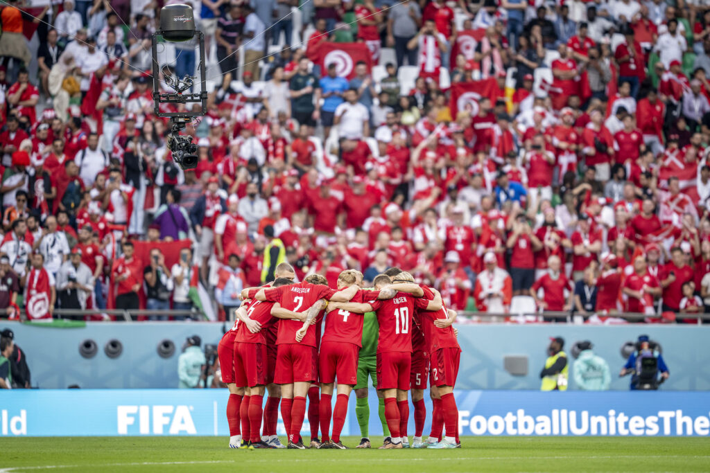 Kasper Hjulmands startopstilling til Danmarks kamp mod Frankrig ved VM i Qatar 2022.