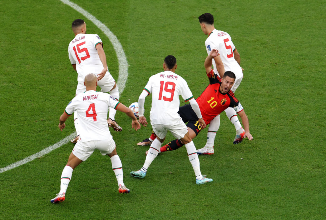 Belgien og Marokko mødes søndag i Gruppe F, hvor der er vitale point på spil i næstsidste gruppekamp