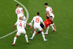 Belgien og Marokko mødes søndag i Gruppe F, hvor der er vitale point på spil i næstsidste gruppekamp