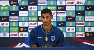 Marcus Rashford til pressemøde i Qatar.