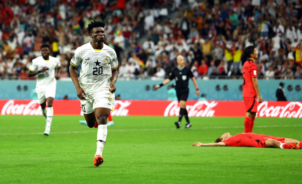 Den tidligere FC Nordsjællan-spiller, Mohammed Kudus, scorede to gange og sørgede for at Ghana slog Sydkorea ved VM i Qatar 2022.