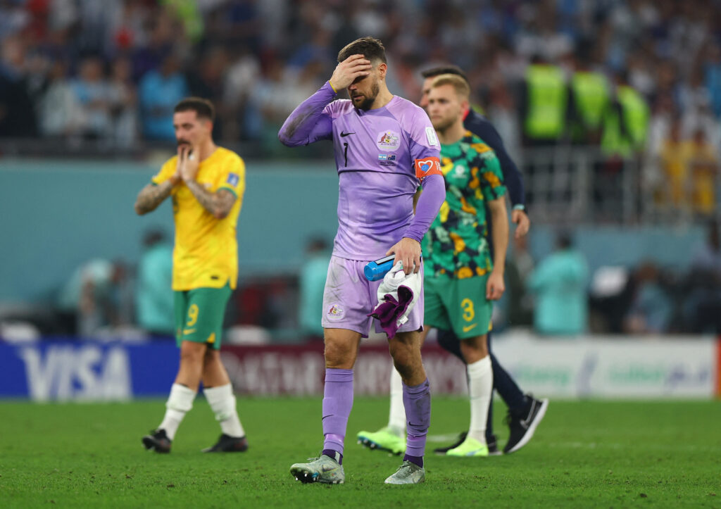 Mathew Ryan reagerer på Kamil Grabara hån. F.C. København.