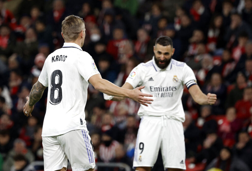 Karim Benzema og Toni Kroos stod for målene, da Real Madrid sejrede over Athletic Bilbao.